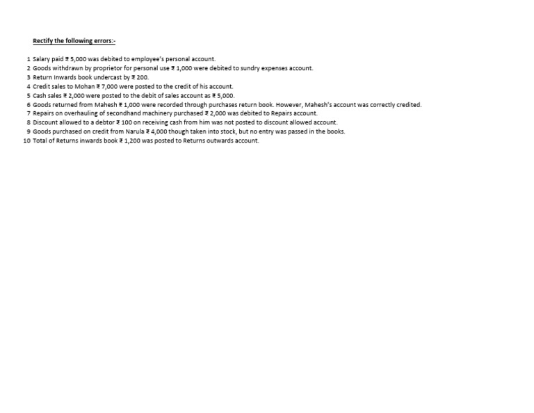 Accounting Error Rectification Guide | PDF