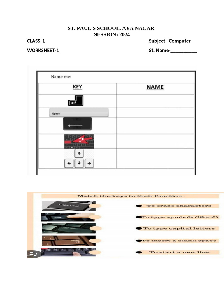 Class 1 Worksheet | PDF