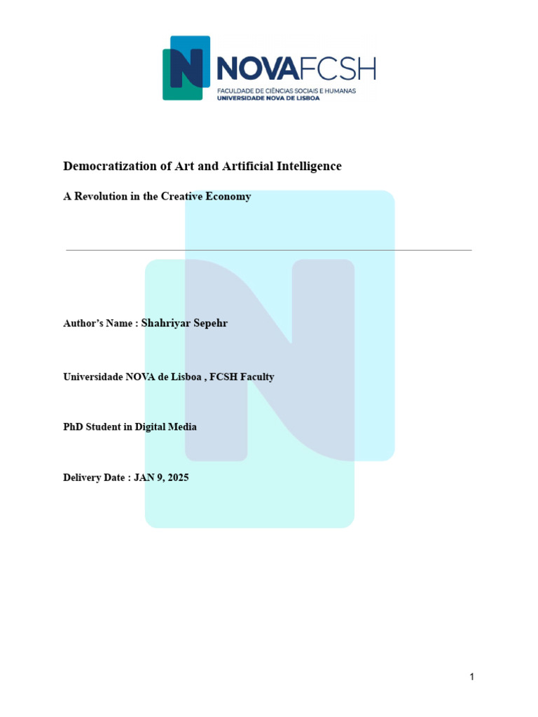 Ai S Impact On Art Democratization Pdf Machine Learning