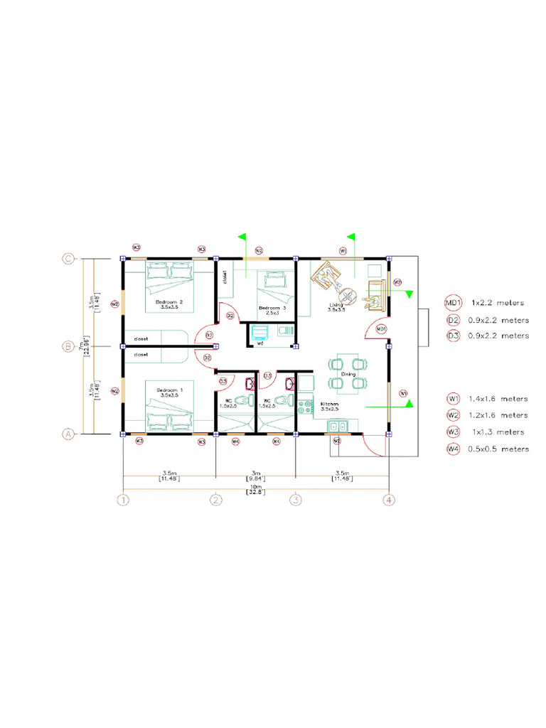 Architectural Plan of The Building | PDF