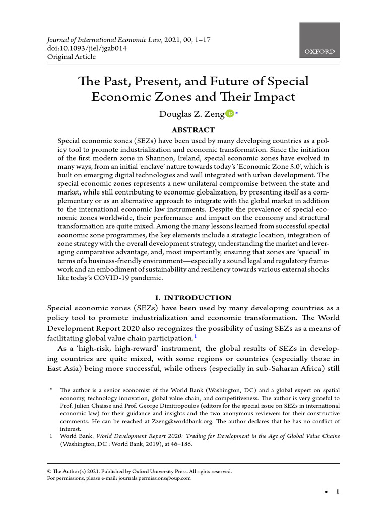 Future of Special Economic Zones Explained | PDF | Foreign Direct ...