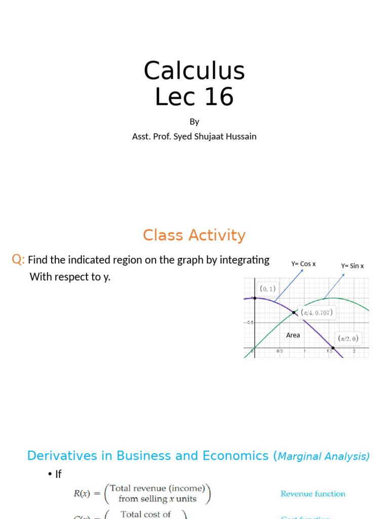 Calculus: Marginal Analysis & Integration | PDF