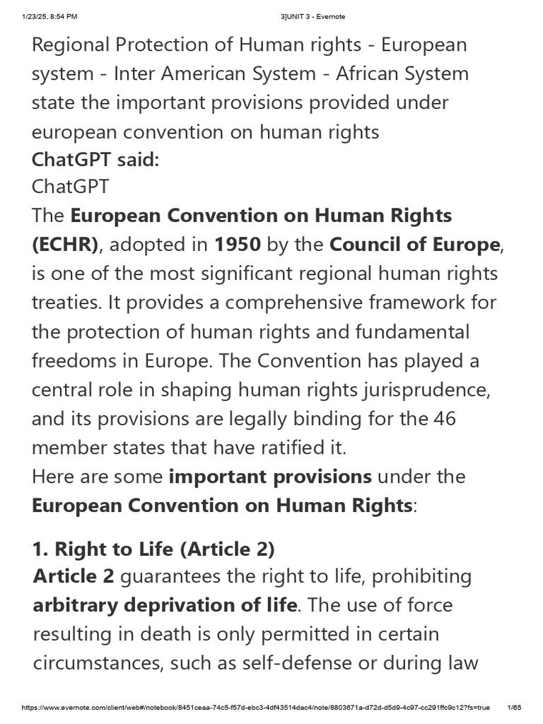 3]UNIT 3 - Evernote | PDF | European Convention On Human Rights | Human ...