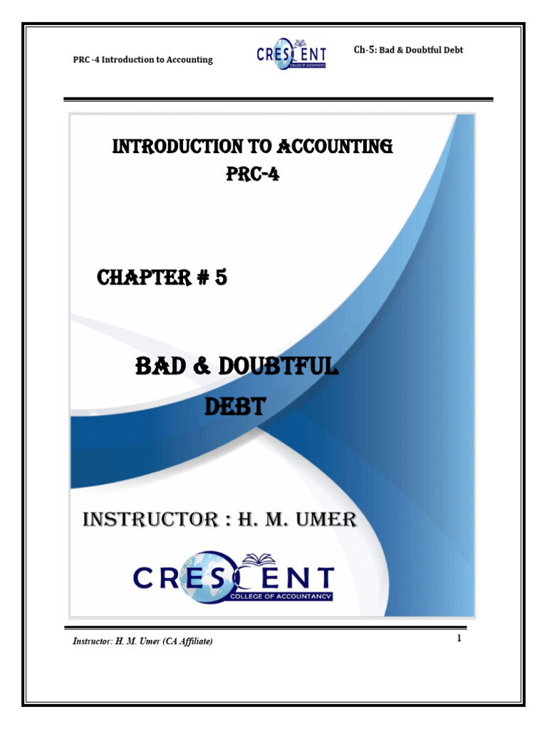 Study Notes (Chapter 5-Updated - 2 | PDF | Bad Debt | Debits And Credits