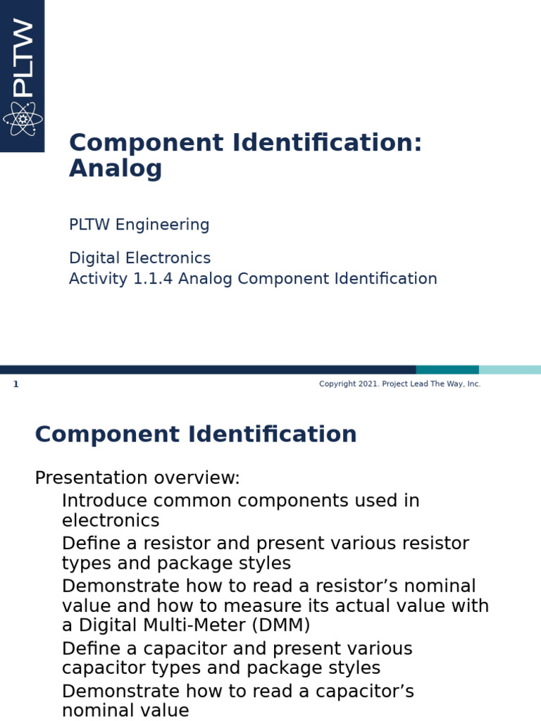 De 114 Component Identification Analog | PDF | Resistor | Capacitor