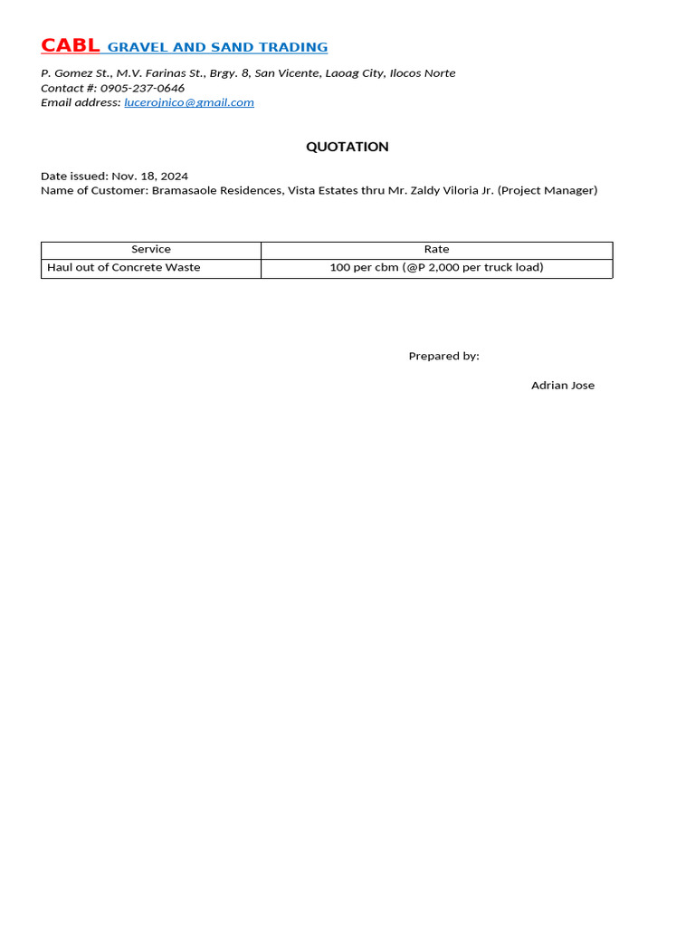 Quotation Camella PDF