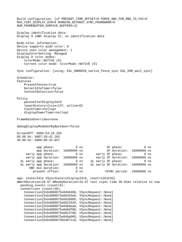 Display Configuration and Performance Data | PDF | Information And ...