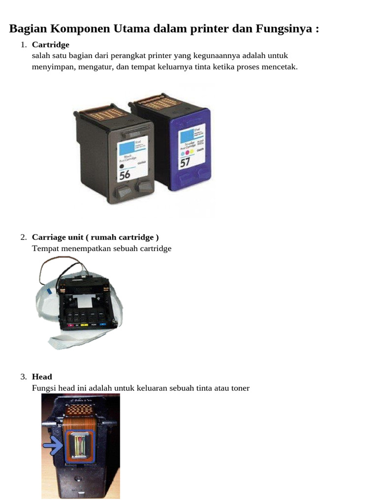 Komponen Utama Printer dan Fungsinya | PDF