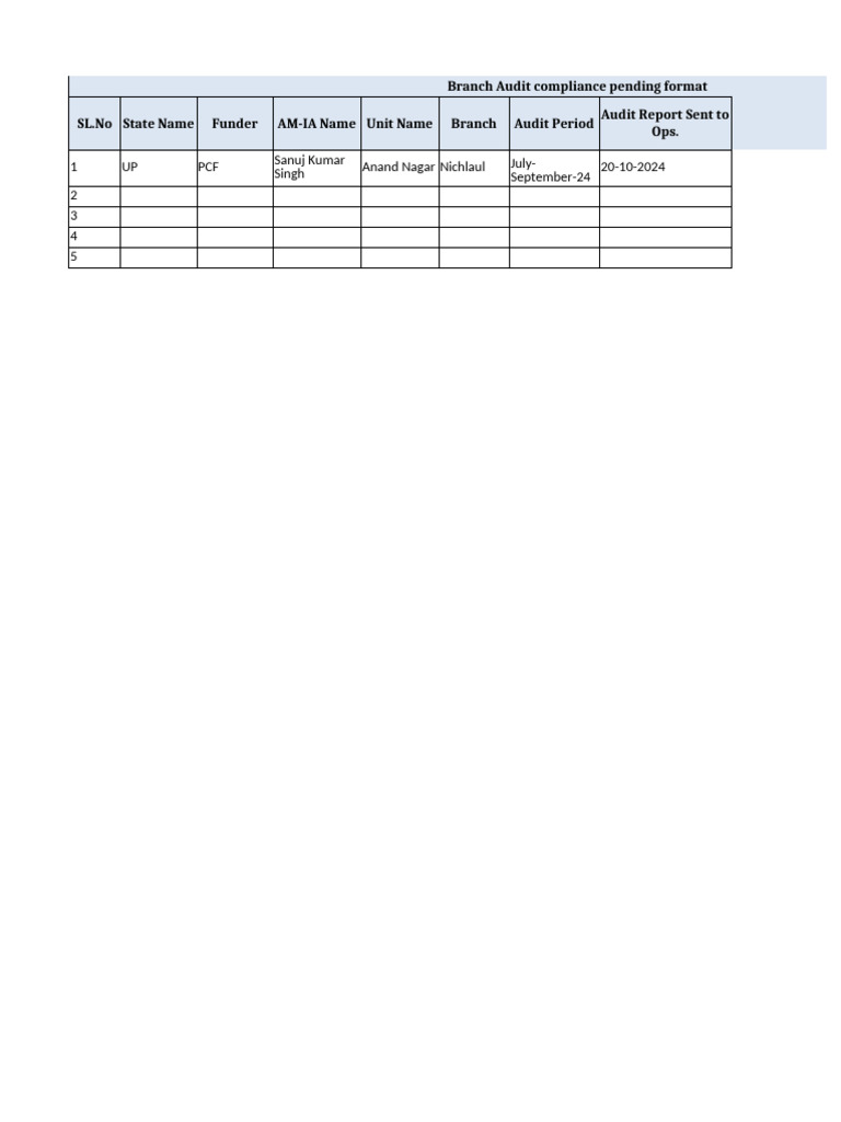 Audit Complice Status Month of October 2024 | PDF