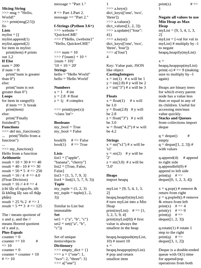 python sheet (2) (AutoRecovered) (bản chính) | PDF | Boolean Data Type ...