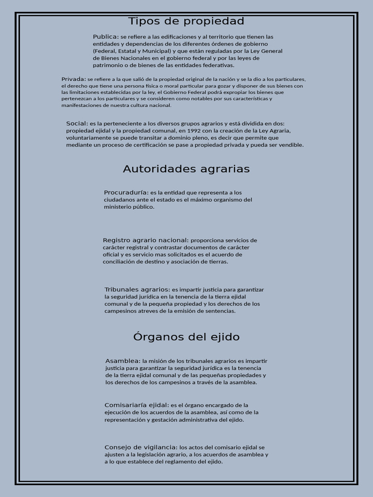 Tipos de propiedad agraria en México | PDF | Propiedad | México