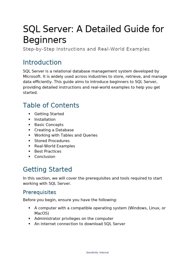 SQL Server Guide for Beginners | PDF | Microsoft Sql Server | Databases
