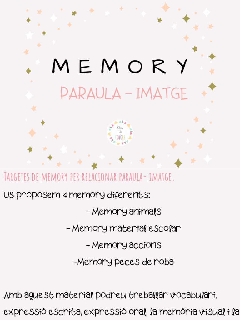 Memory Paraula - Imatge | PDF