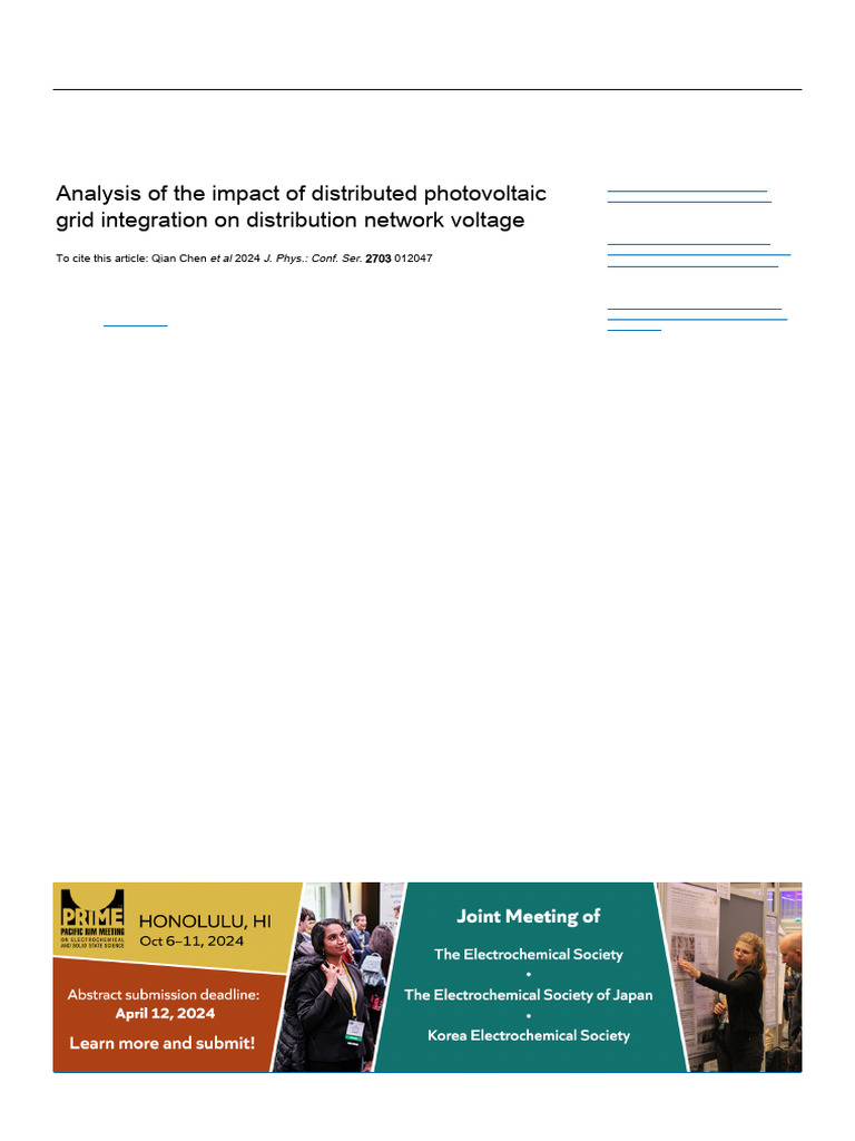 Impact of Distributed PV on Voltage Stability | PDF | Photovoltaics ...