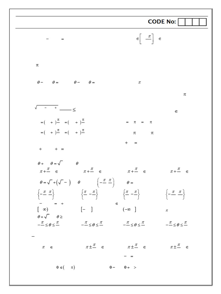 Maths M2 Phase-I Exam Solutions | PDF | Trigonometric Functions ...