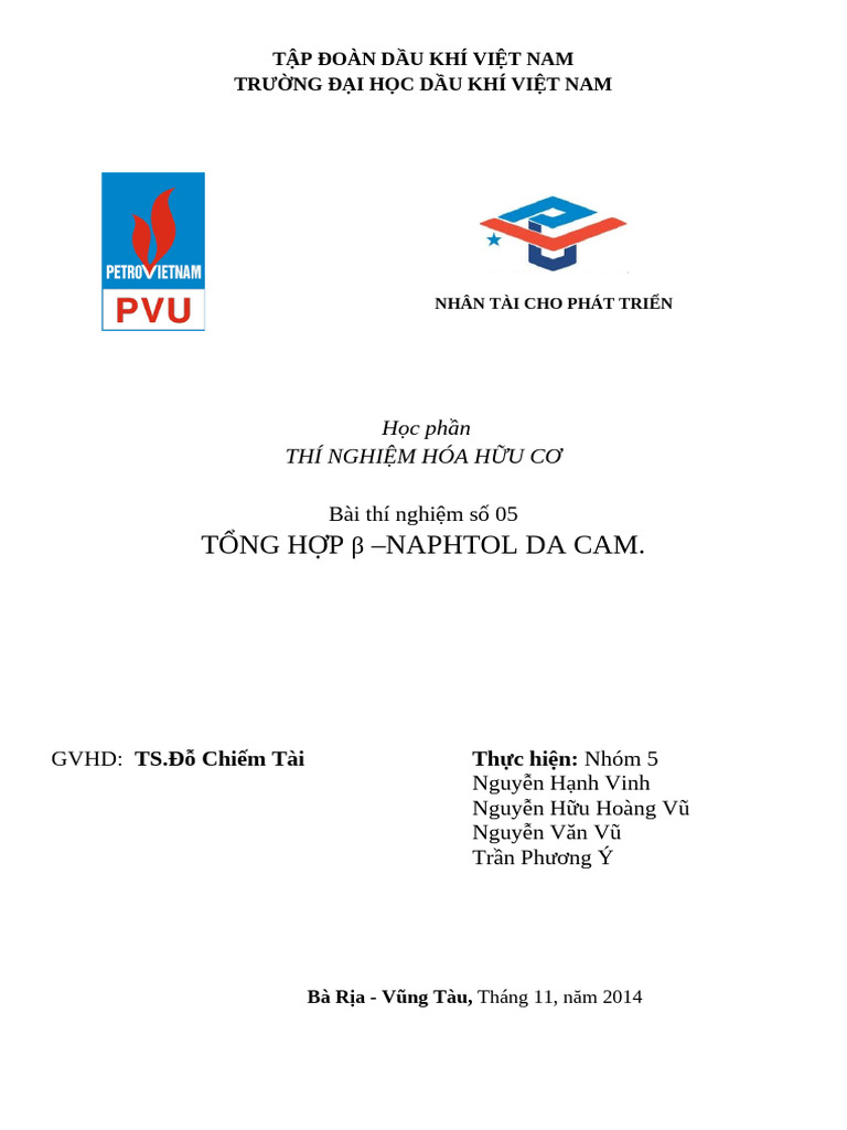 Bao Cao Hoa Hu C Diu CH 2 Naphthol D | PDF