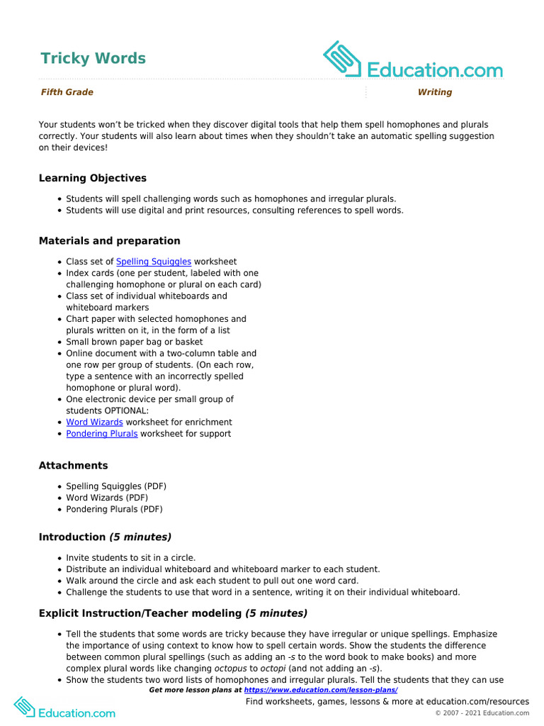 Usr Local SRC Education - Com Files Static Lesson-Plans Tricky-Words ...