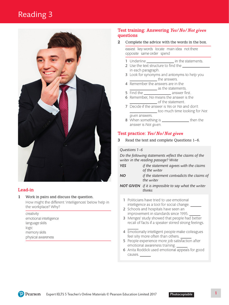 TPL 5 Reading 3 Worksheet | PDF | Emotional Intelligence | Emotions