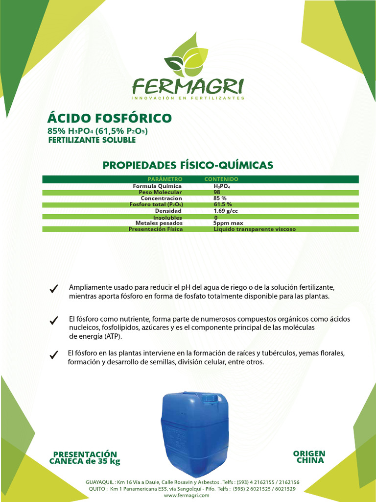 Fósforo: Propiedades y Usos en Fertilizantes | PDF