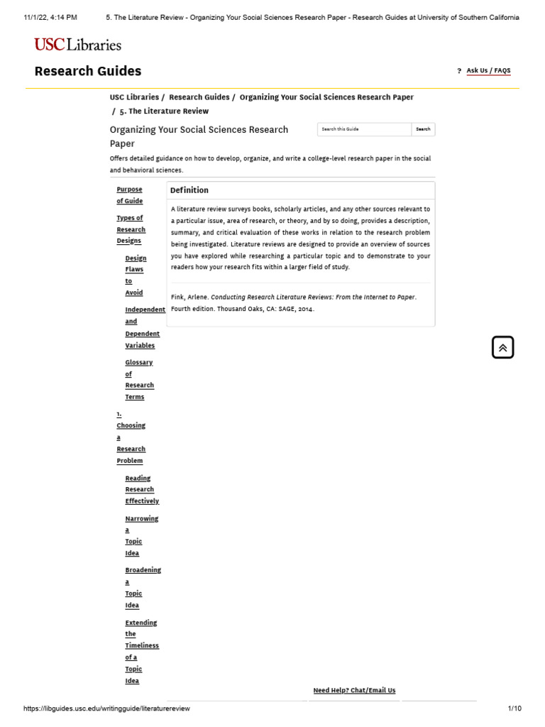The Literature Review - Organizing Your Social Sciences Research Paper ...