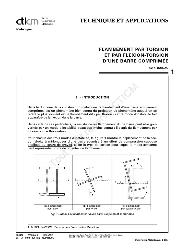 Flambement par torsion et flexion-torsion | PDF | Flambage | Résistance ...