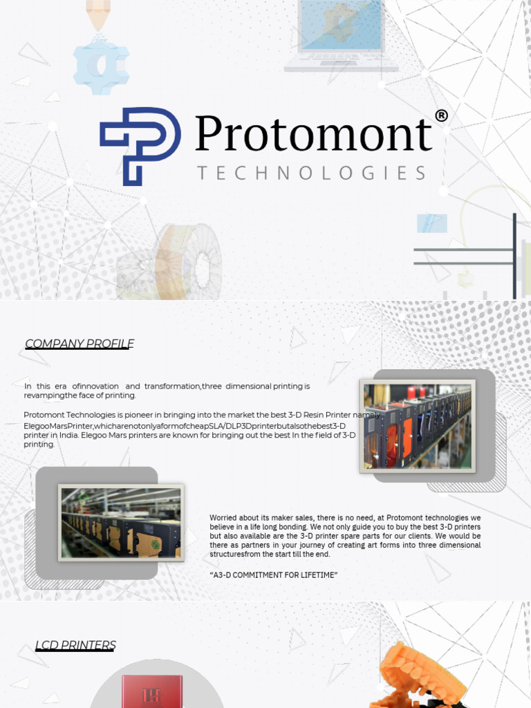 Protomont Technologies 2024 PDF | PDF | 3 D Printing | Plastic