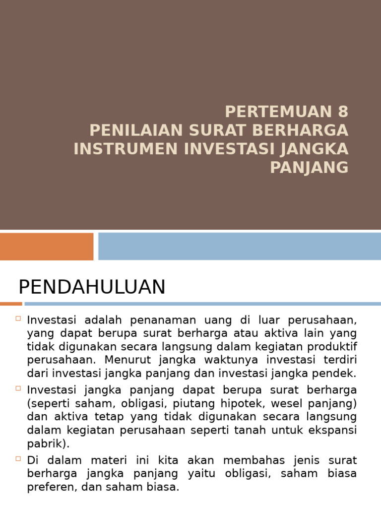 Penilaian Surat Berharga Jangka Panjang PDF