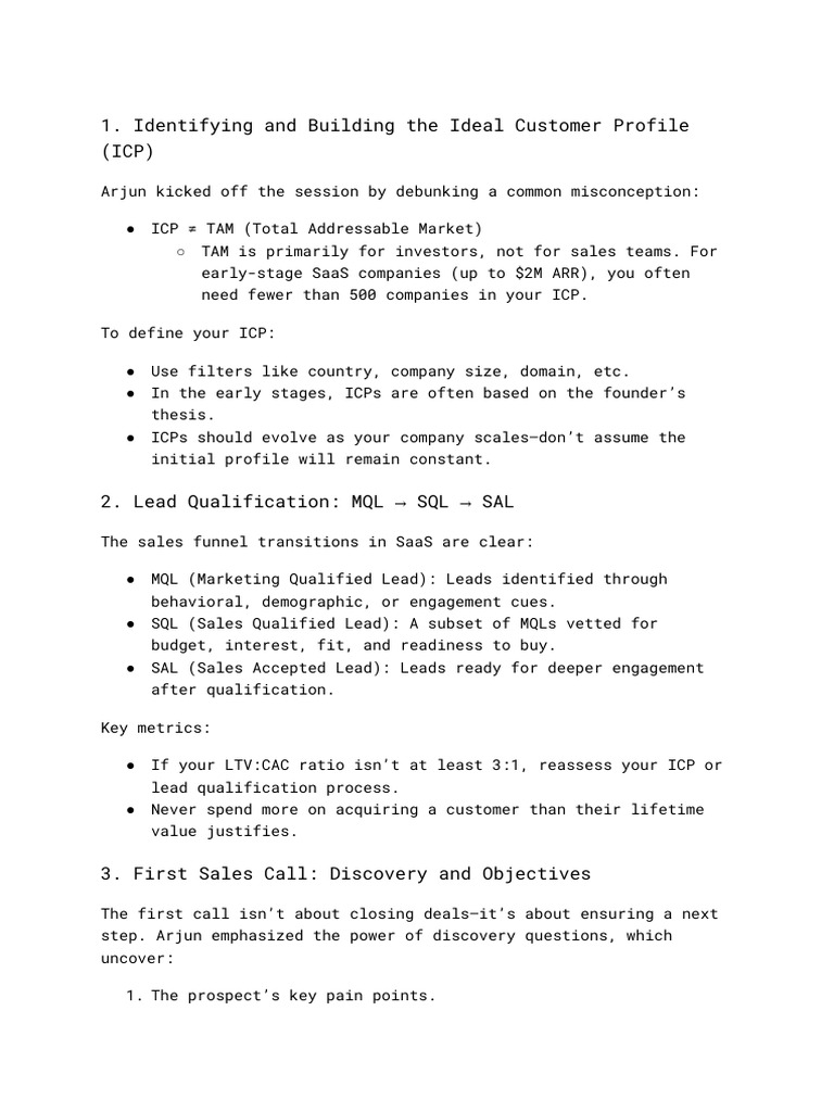 B2B SaaS Sales Masterclass Insights | PDF | Pricing | Business Economics