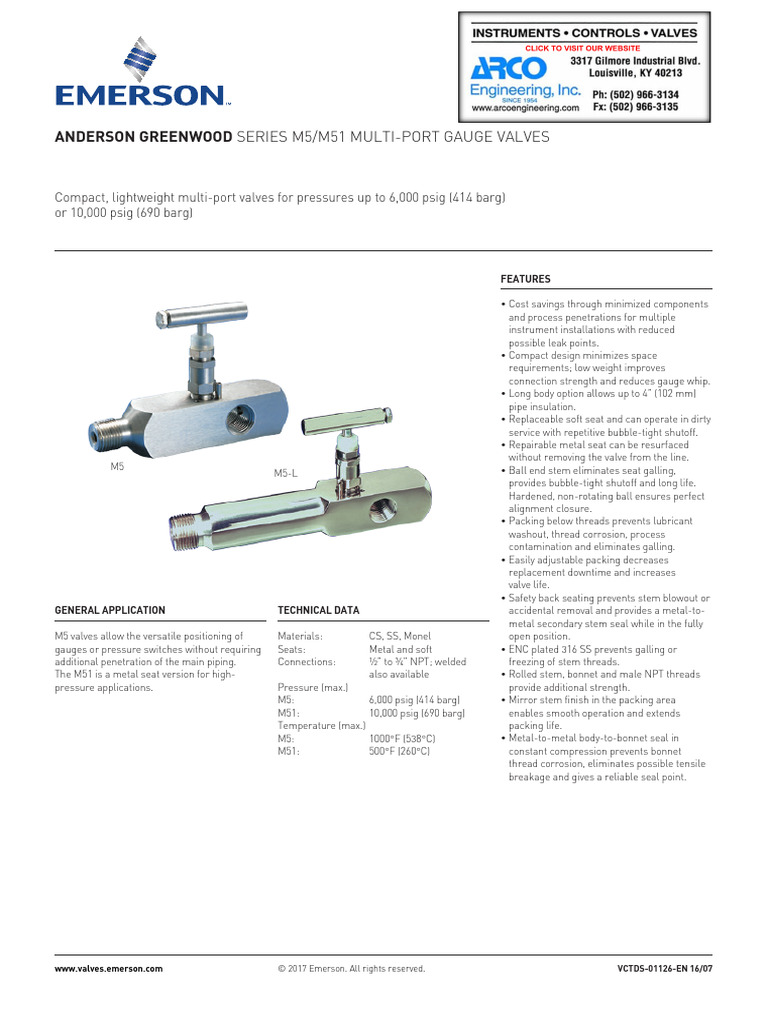 M5/M51 Multi-Port Gauge Valves Overview | PDF | Valve | Mechanical ...