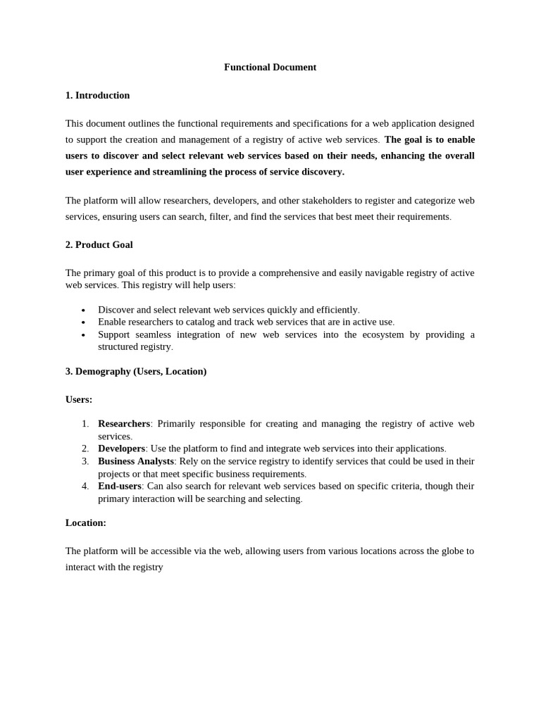Web Service Registry Functional Requirements | PDF | Web Service | Metadata