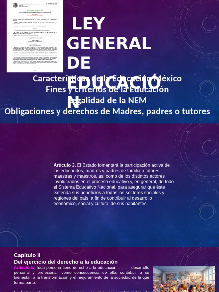 Ley General de Educación en México | PDF | Democracia | Ideologías ...