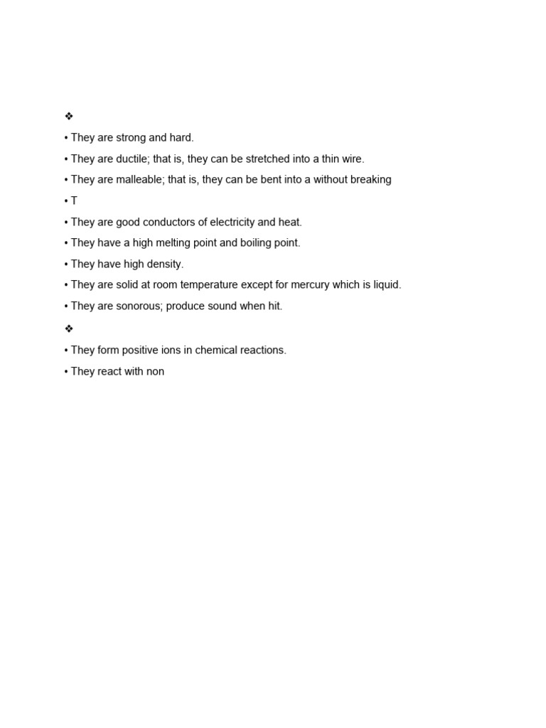 Grade 10 Chemistry: Metal Properties & Reactions | PDF | Alloy | Metals