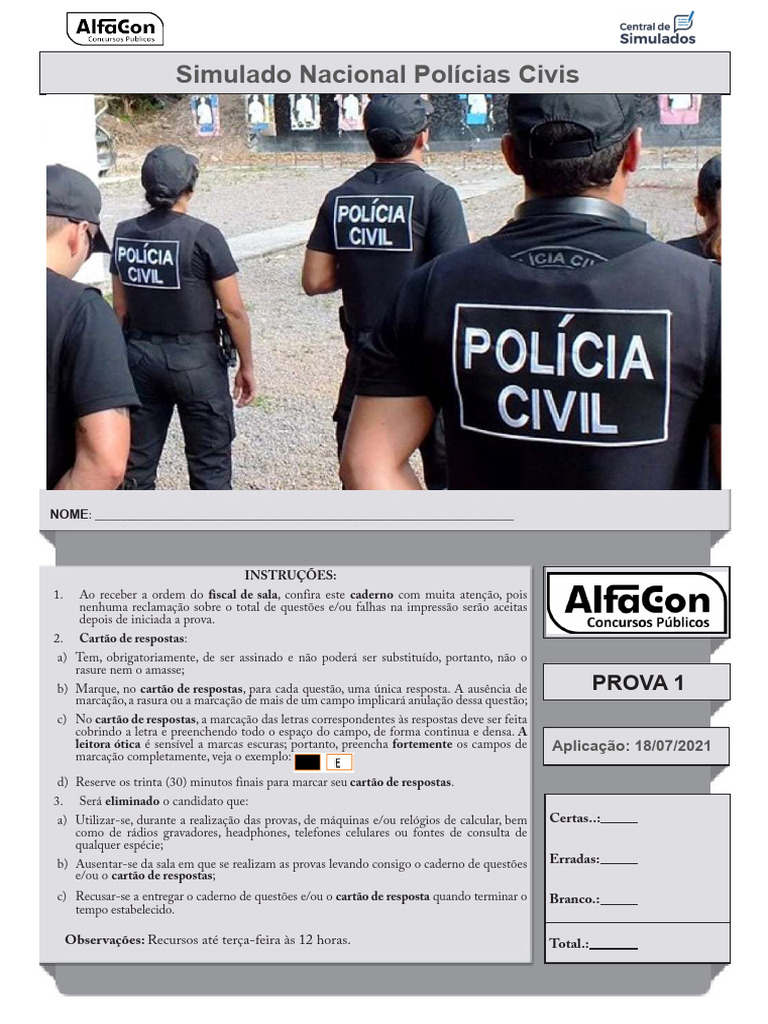 Simulado Nacional Polícias Civis | PDF | Contabilidade | Administração ...