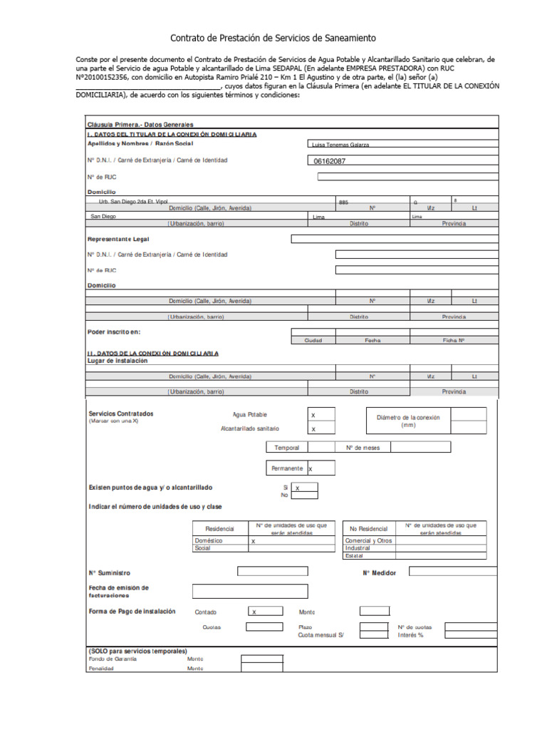 Contrato de Servicios de Saneamiento | PDF | Pagos | Alcantarillado