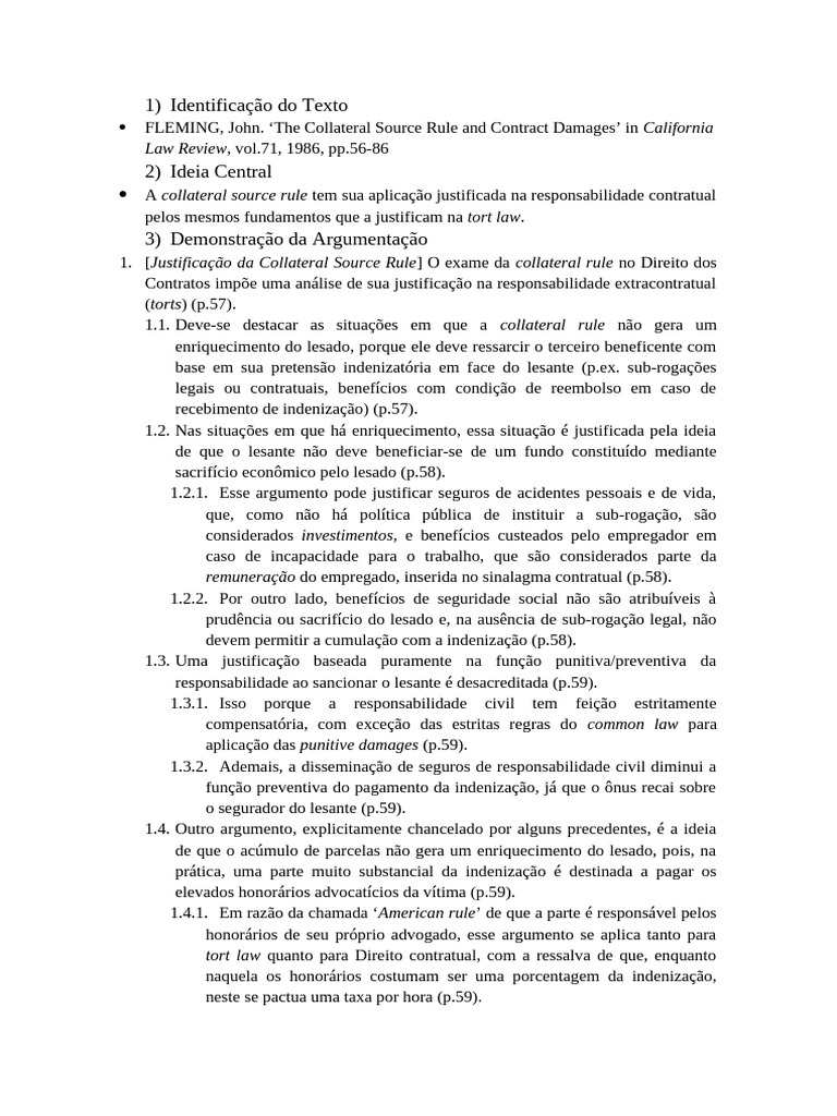 Collateral Source Rule em Contratos | PDF | Indenização | Economia