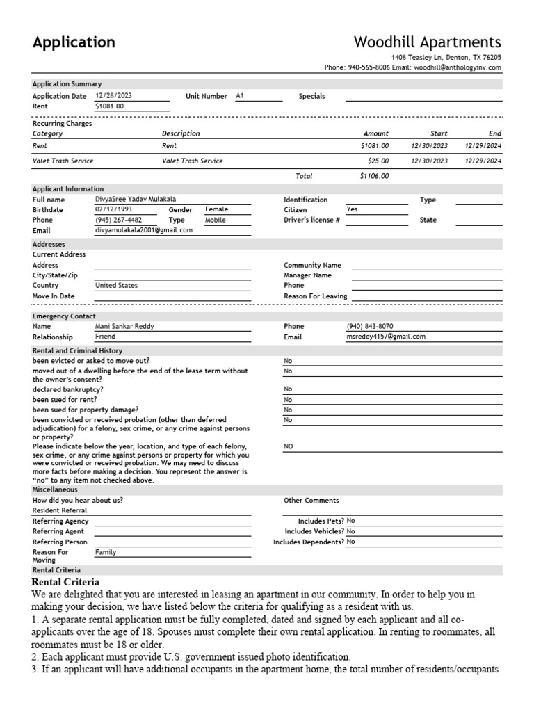 Application | PDF | Lease | Credit Card