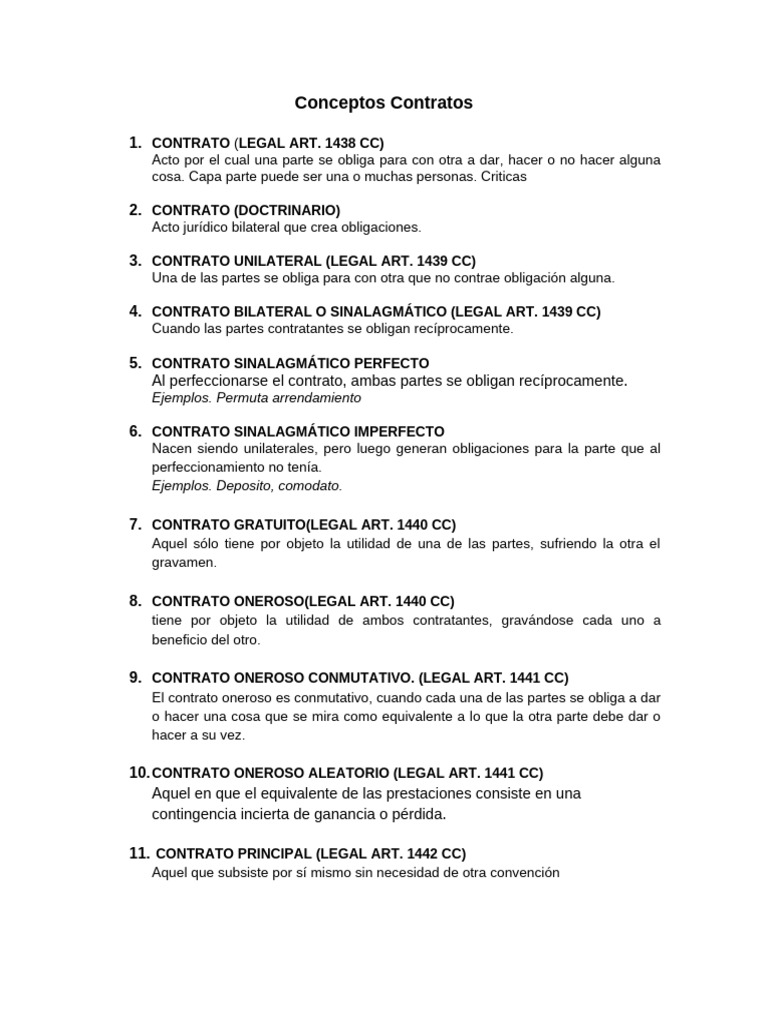 Tipos de Contratos y Principios Jurídicos | PDF | Pagos | Ley de ...
