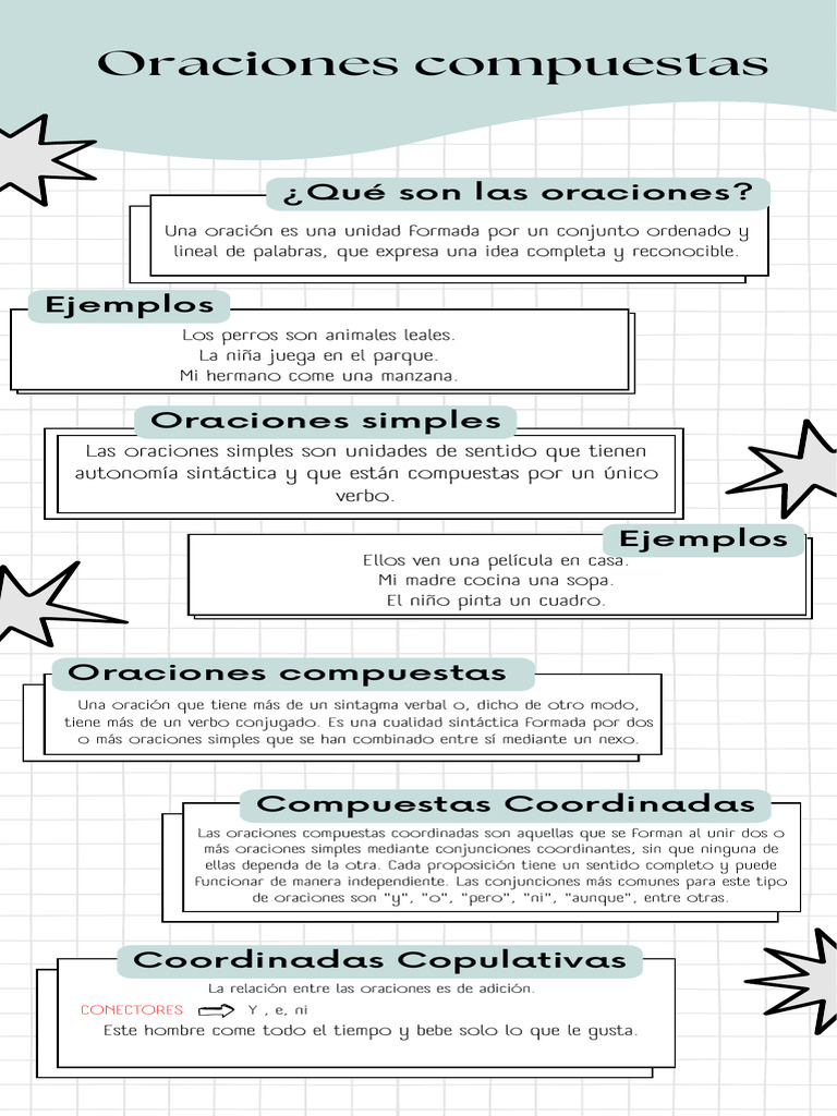 Oraciones Compuestas | PDF | Oración (Lingüística) | Mecánica del lenguaje