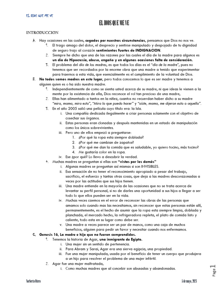 El Dios Que Me Ve Pdf Abrahán Dios