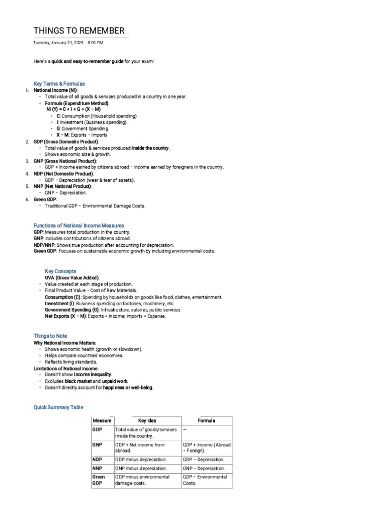 MOD 1 | PDF | Macroeconomics | Gross Domestic Product