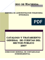 Catalogo y Tratamiento de Cuentas Del Sector Publico 2007