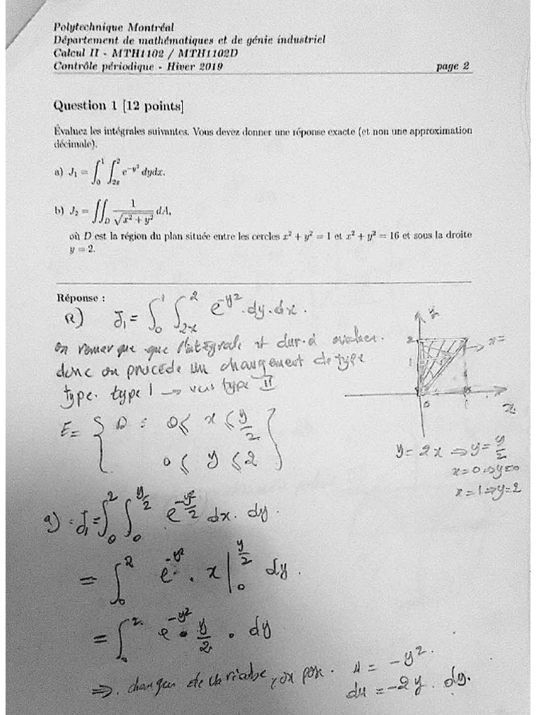 Mth1002 Intra H2019 - Question - Solution | PDF