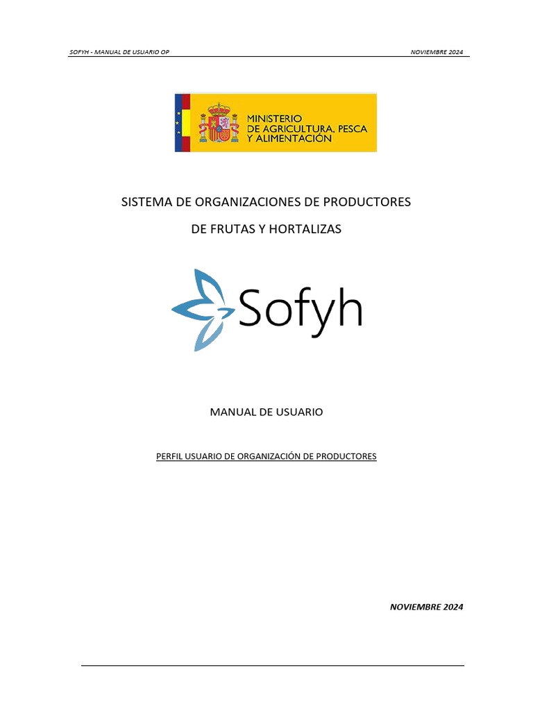 Manual de Usuario SOFYH para OPs | PDF | Usuario (informática ...