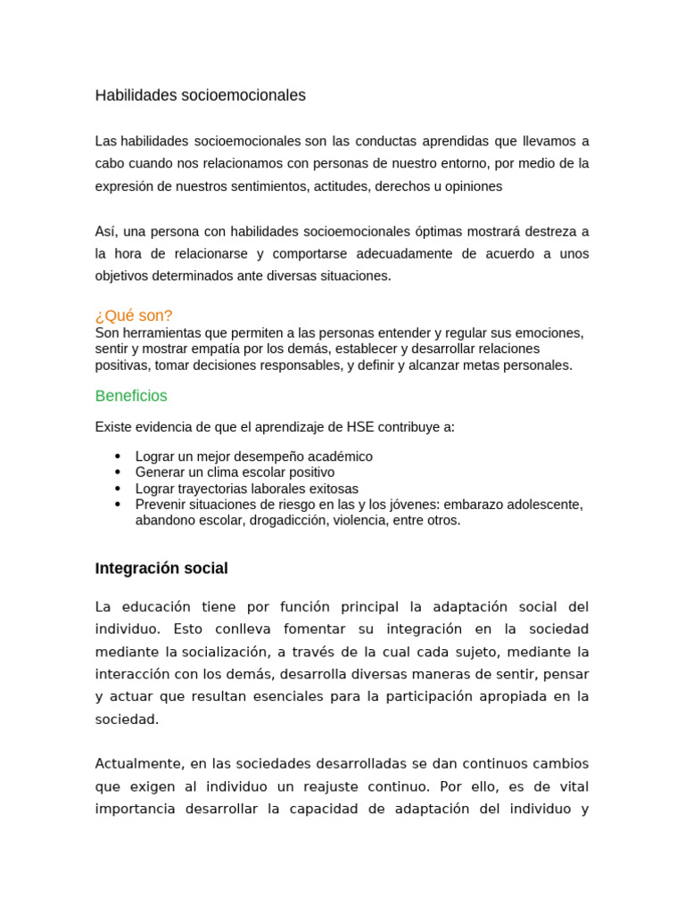 Habilidades Socioemocionales: Clave para el Éxito | PDF | Las emociones ...
