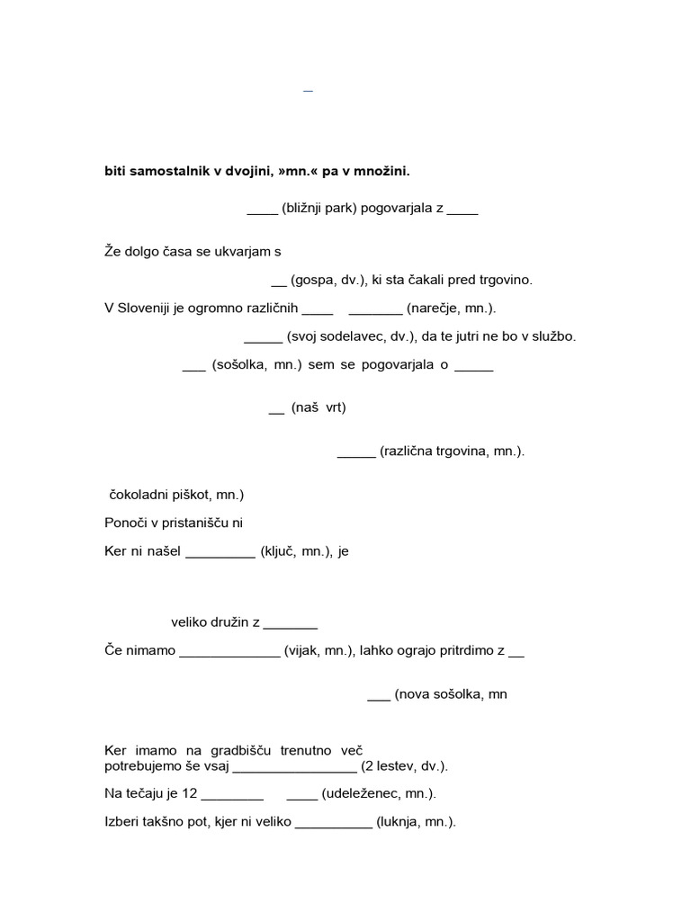 Skloni Vaje | PDF