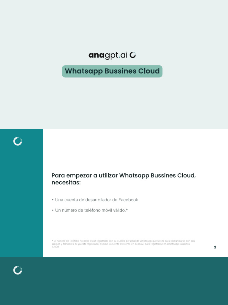 Guía para configurar WhatsApp Business Cloud | PDF | Facebook | Informática