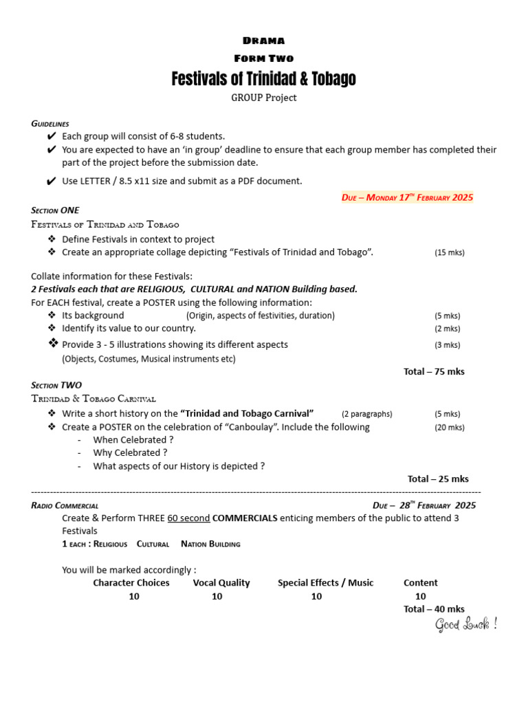 2025 Drama Project Form TWO Festivals.docx PDF Carnival