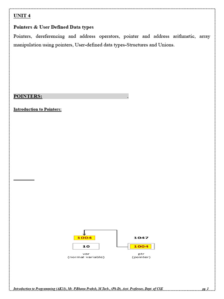 Understanding Pointers in C Programming | PDF | Pointer (Computer ...