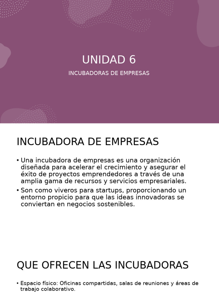 Incubadoras: Impulso a Startups | PDF | Empresa de inicio | Pequeñas ...