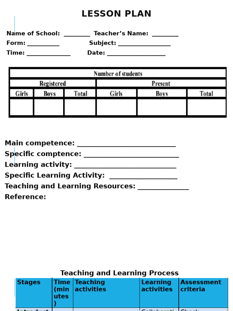 Lesson Plan Pdf Educational Assessment Learning